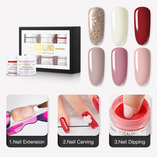 Rosalind nail supplies omen 3 in 1 polymer powder kits