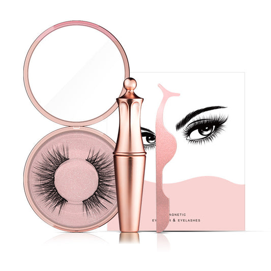 Eyeliner & Magnetic False Eyelashes & Tweezer Set Make up Set
